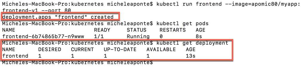 Simple deployment creation output
