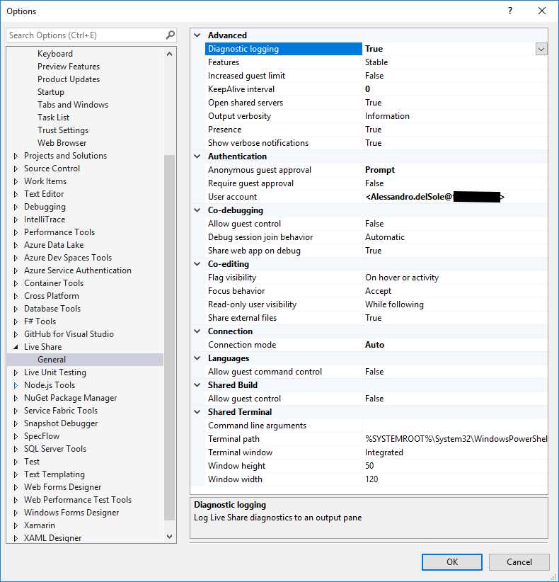 Configuring VS Live Share