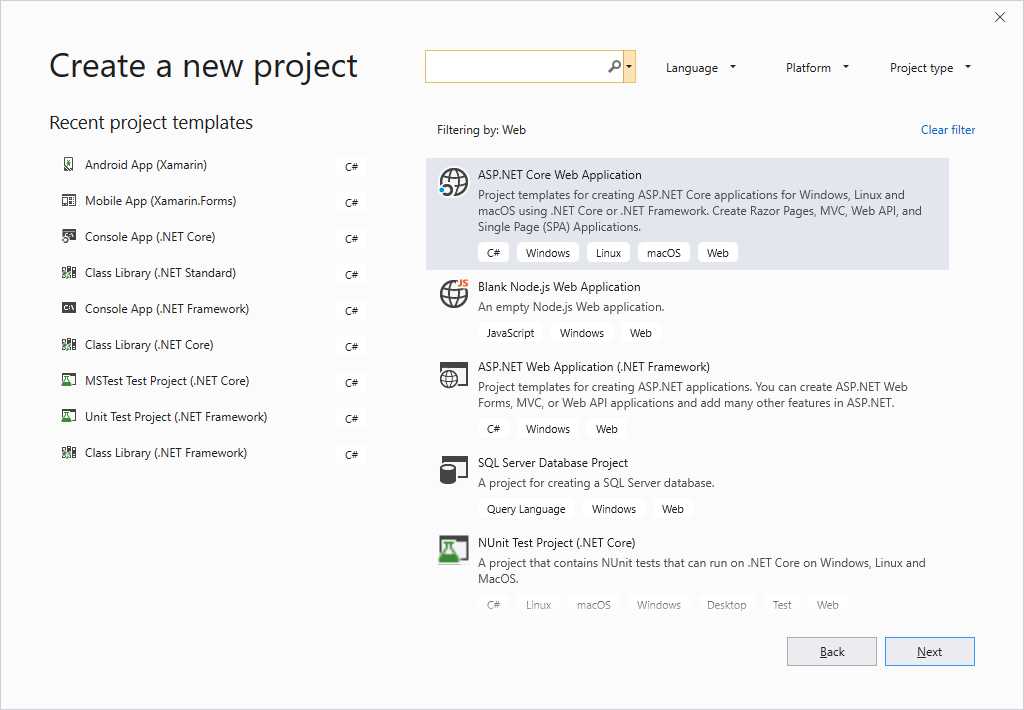 Creating web projects