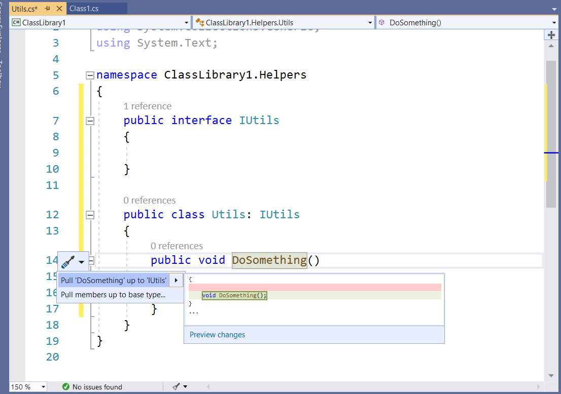 Promoting class members to interfaces
