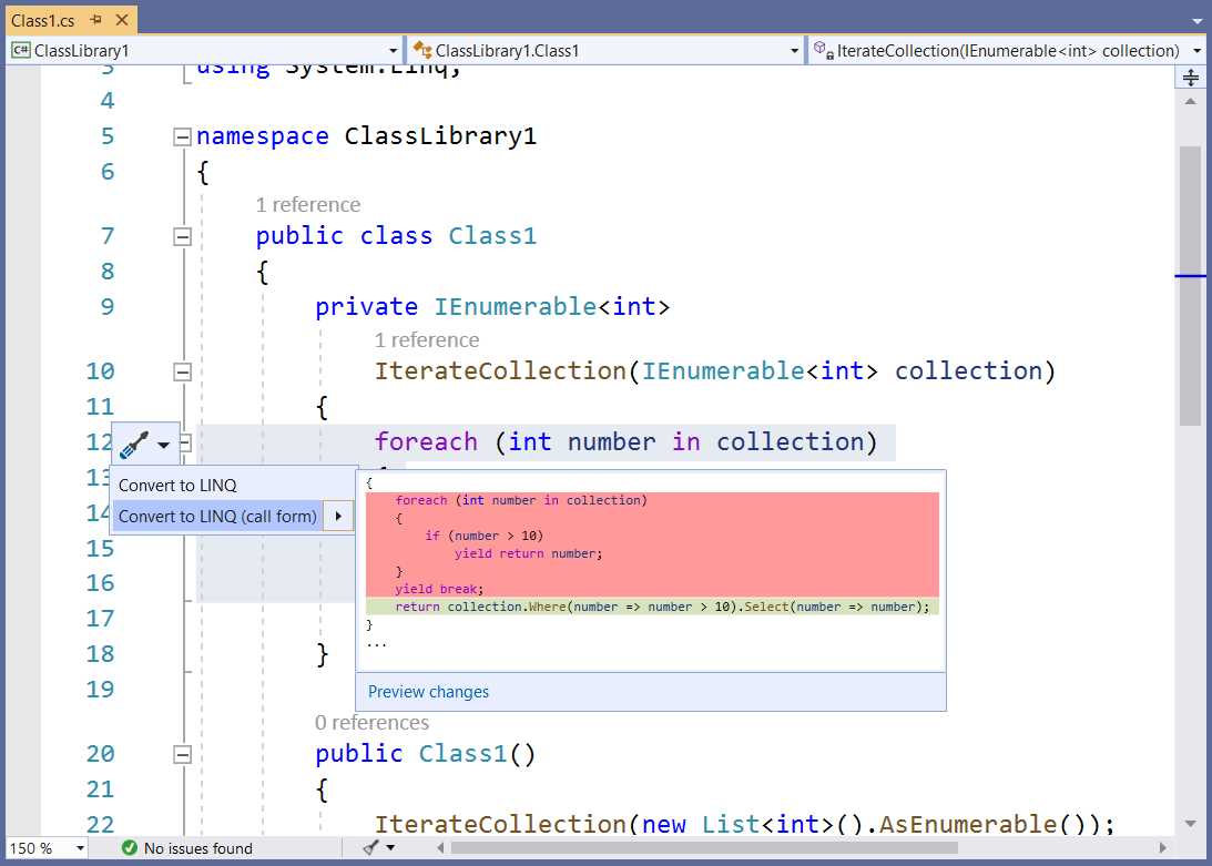 Refactoring a foreach loop into a lambda expression