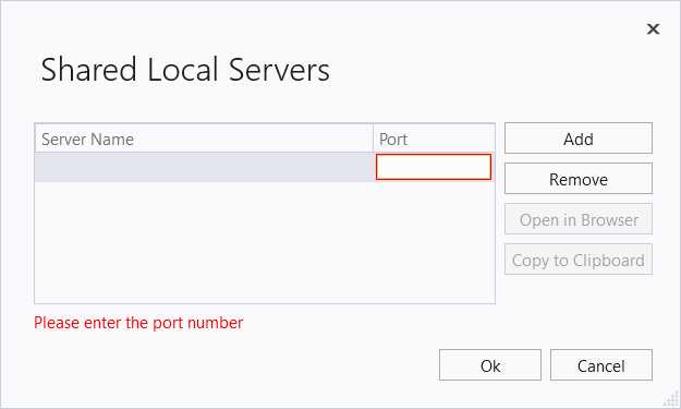 Sharing a local server