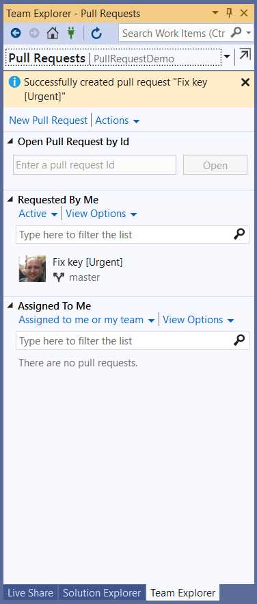 The new pull request has been created
