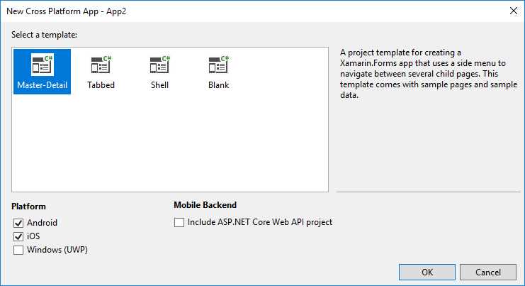 Xamarin.Forms project templates