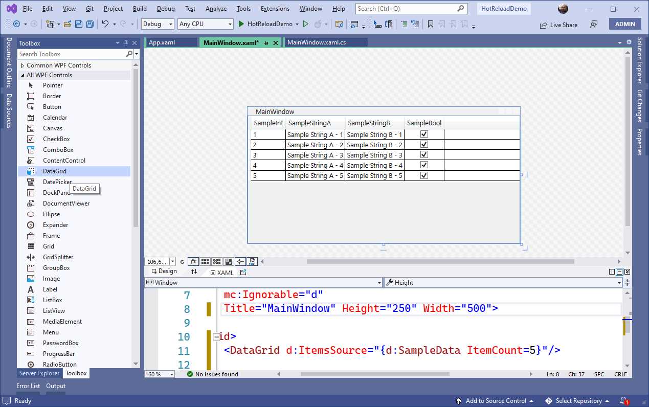 Automatic Sample Data