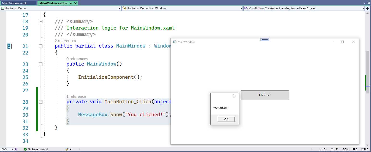 Code Changes After Hot Reload