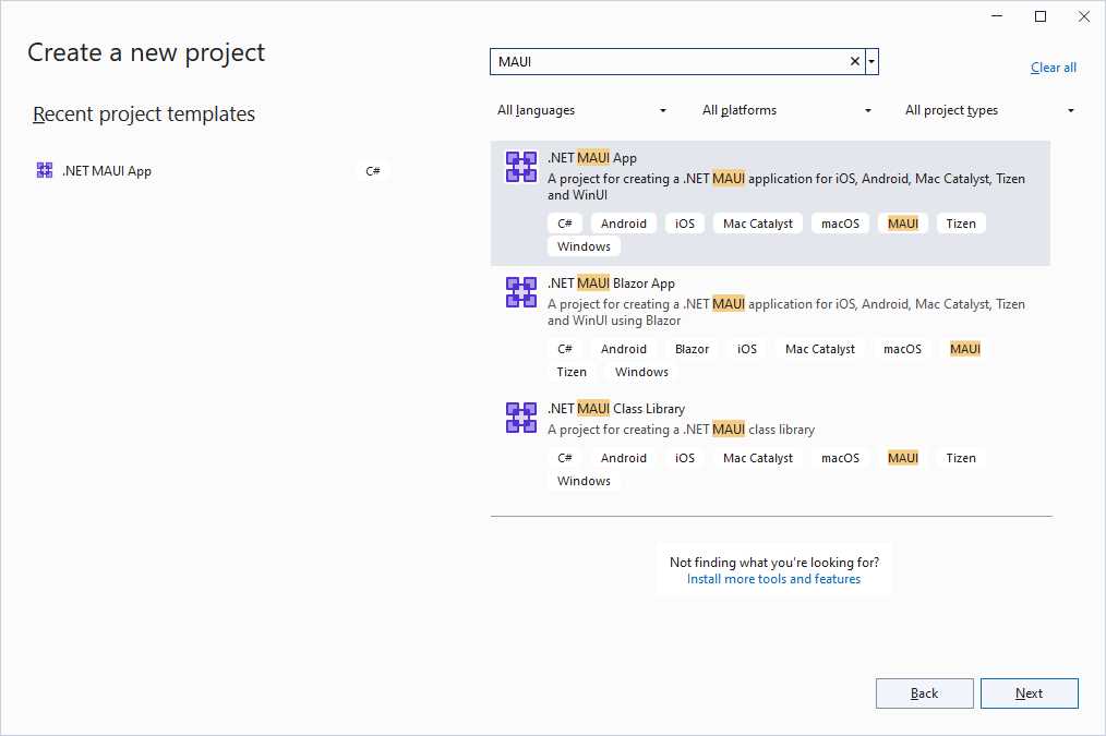 Creating a .NET MAUI Project