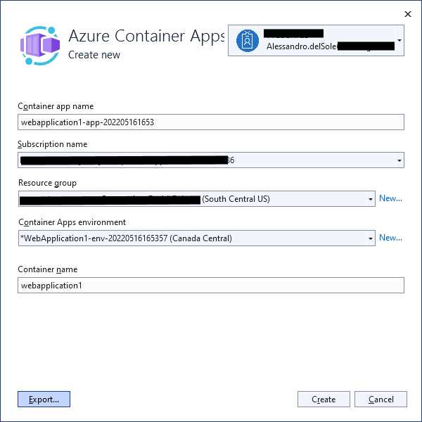 Details for Creating a Container App