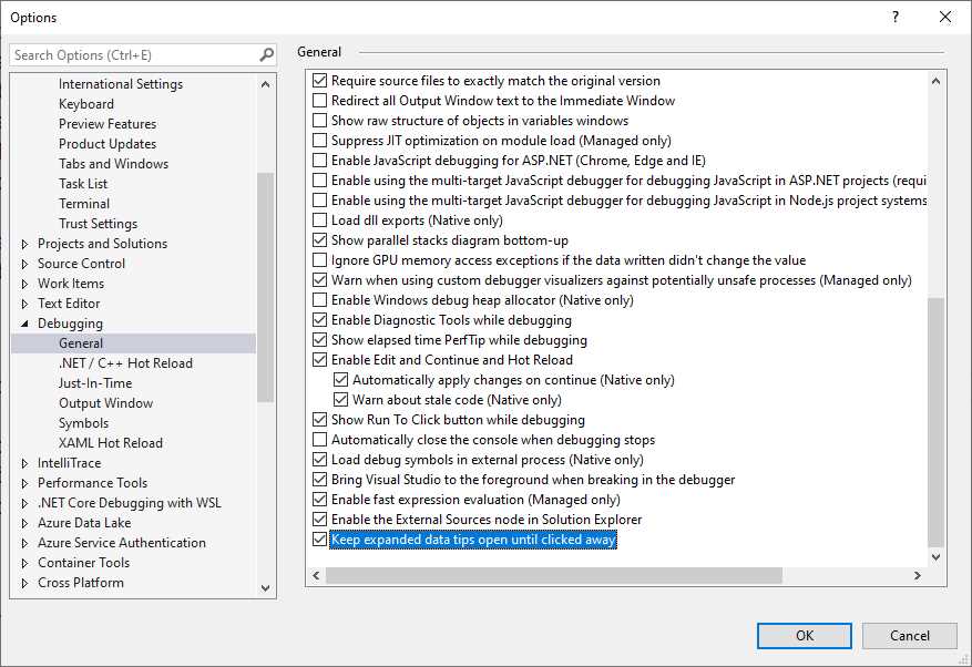 Enabling Sticky Data Tips