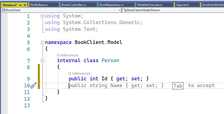 IntelliCode Suggesting Member Definition and Names