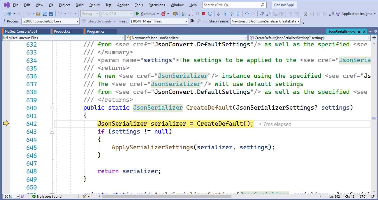 Stepping Through the Source Code of a Dependency
