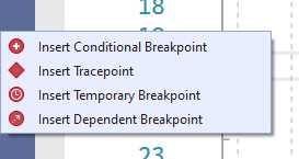 The New Context Menu for Breakpoints