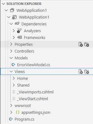 The Solution Explorer view