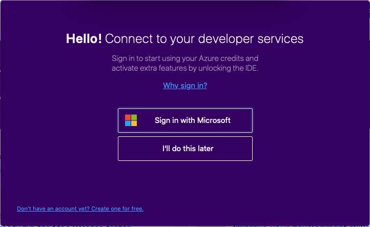 A new option is available to sign in with a Microsoft account