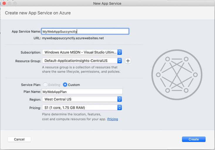 Creating a new Azure app service