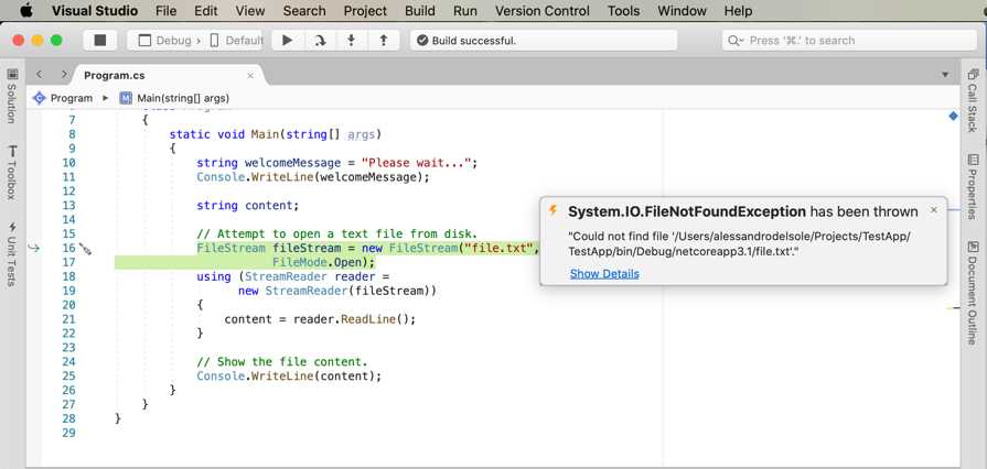Details about runtime exceptions