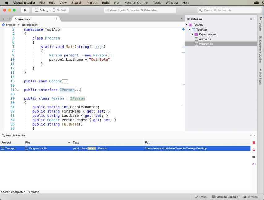 Finding the list of derived symbols