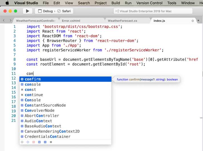 IntelliSense for React.js