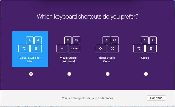 Selecting a keyboard scheme
