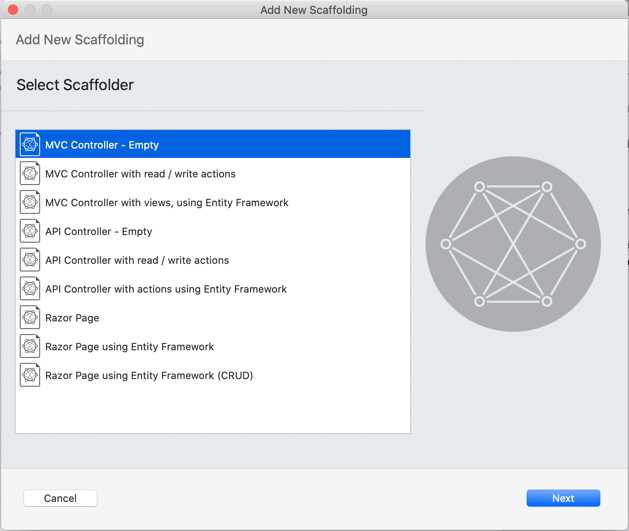 The Add New Scaffolding dialog
