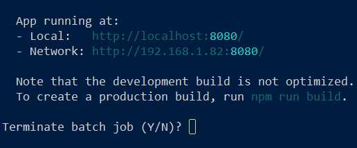 Interrupting the Dev Server