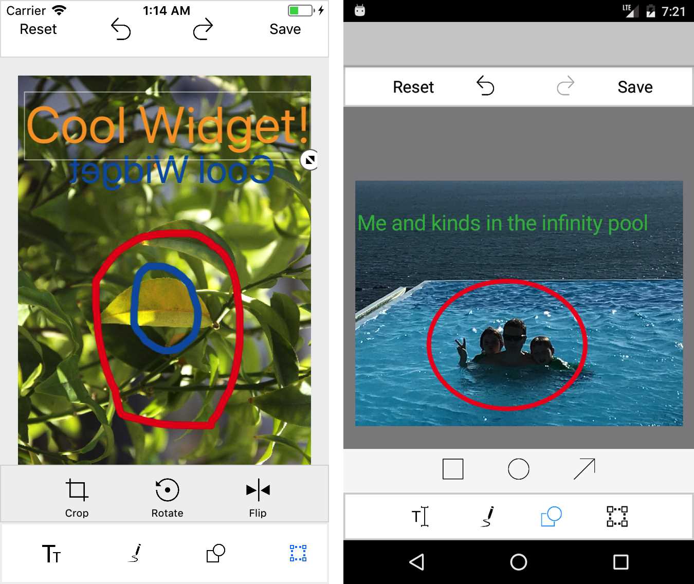 Syncfusion Image Editor on iOS and on Android