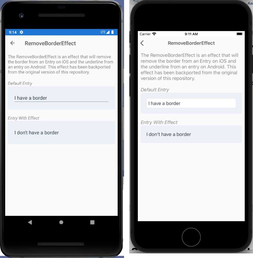 Applying the RemoveBorderEffect