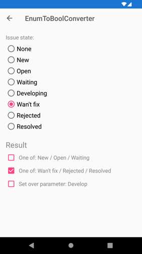 Converting enumeration values into Boolean values