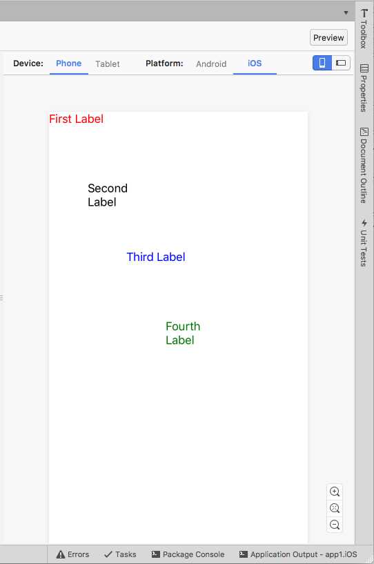 Absolute positioning with AbsoluteLayout