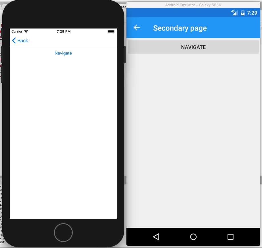 The navigation bar offered by the NavigationPage object