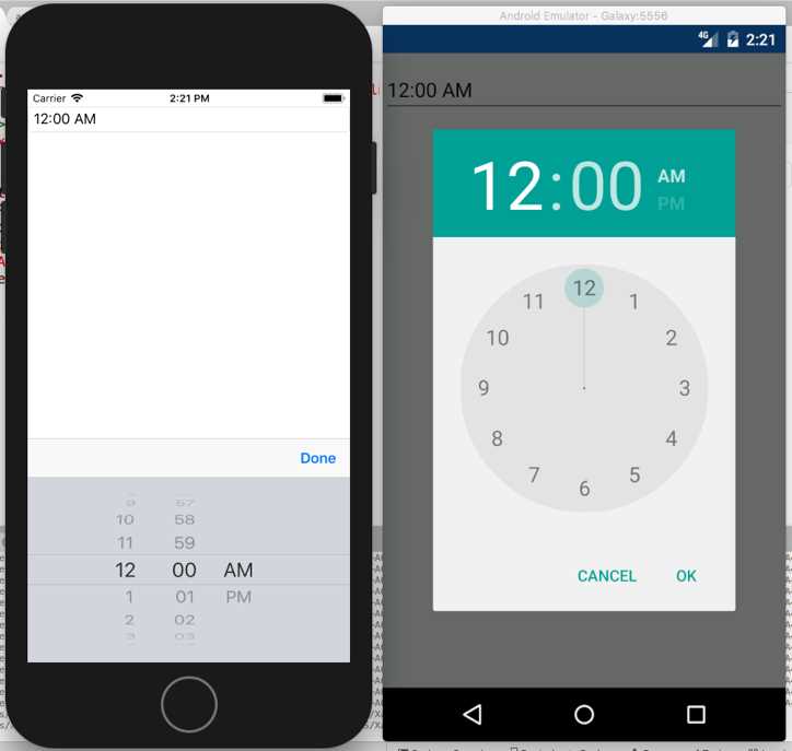 The TimePicker in action