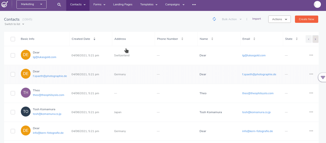 create landing pages