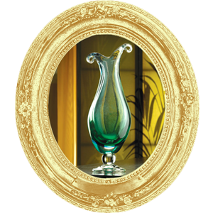 Tranquil Aqua Green Wave Art Glass Vase Centerpiece