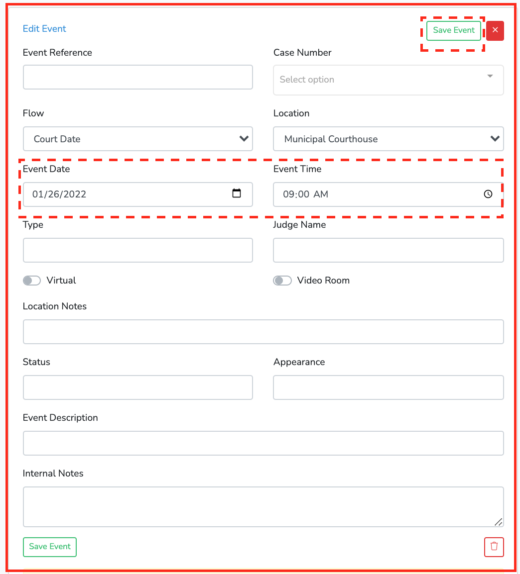 edit event form