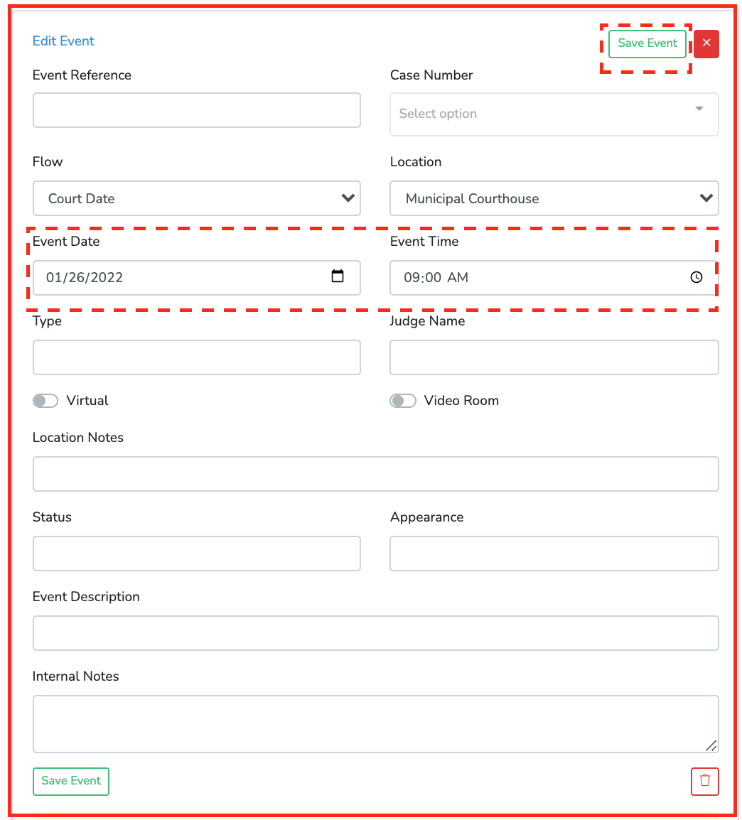 edit event form 