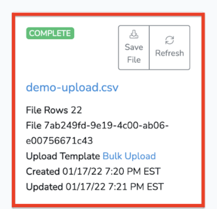 file upload complete