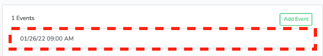 saved events on the client profile