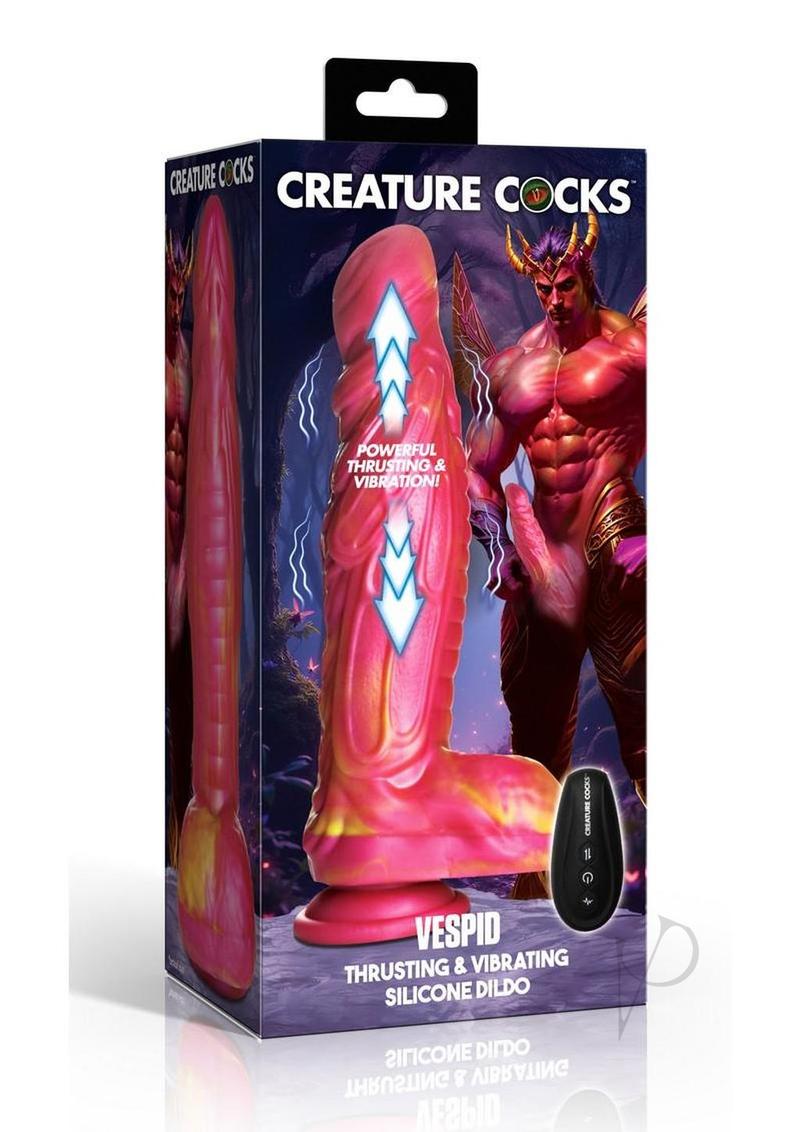 Creature Cock Vespid Thrusting and Strap On Dildo Fantasy Sex Toys Silicone Pink