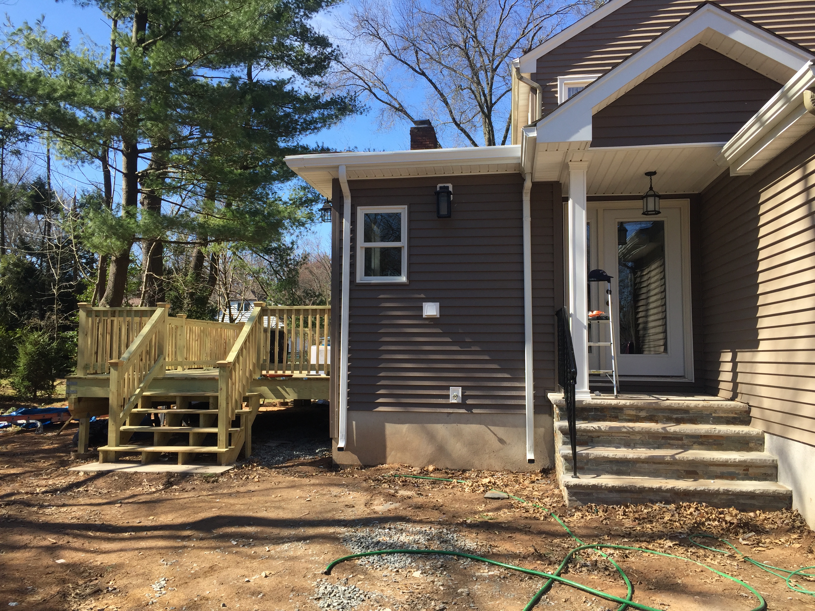 Front View Addition and Deck w/front Porch and steps...