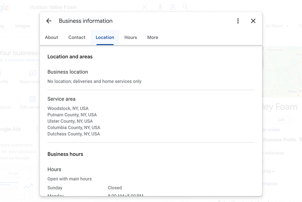 Google Business Profile Service Area