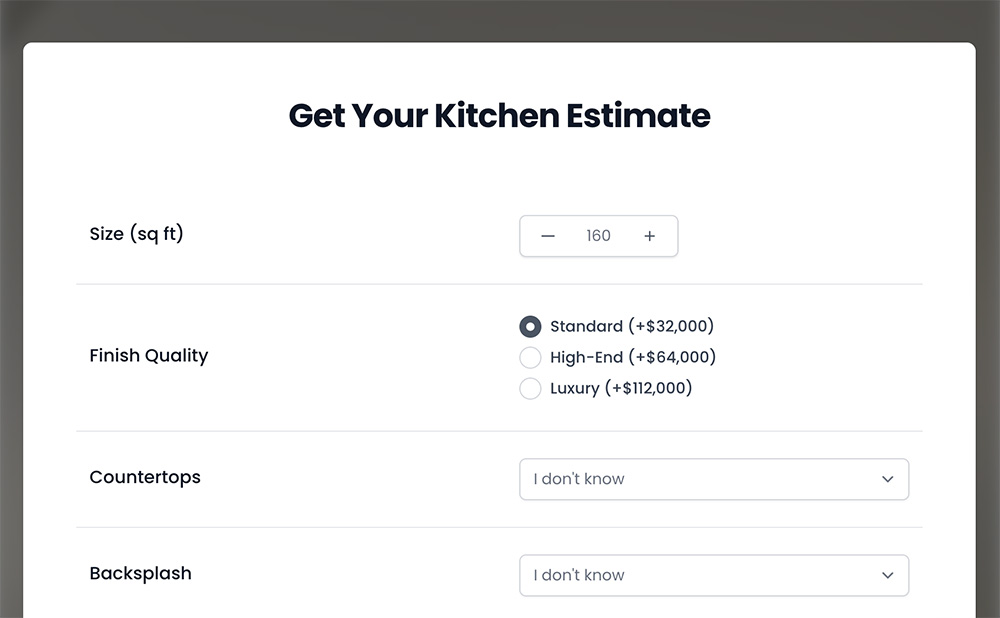 Kitchen Remodel Calculator