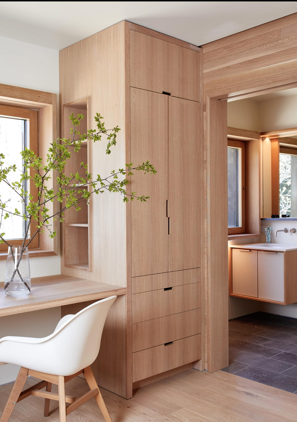 Designed by North River Architecture, Vernacular Design built most of the cabinetry and built-in furniture, with steel by The Orchard Group and a HenryBuilt kitchen. Photos by Randazzo & Blau; styling by Raina Kattelson.