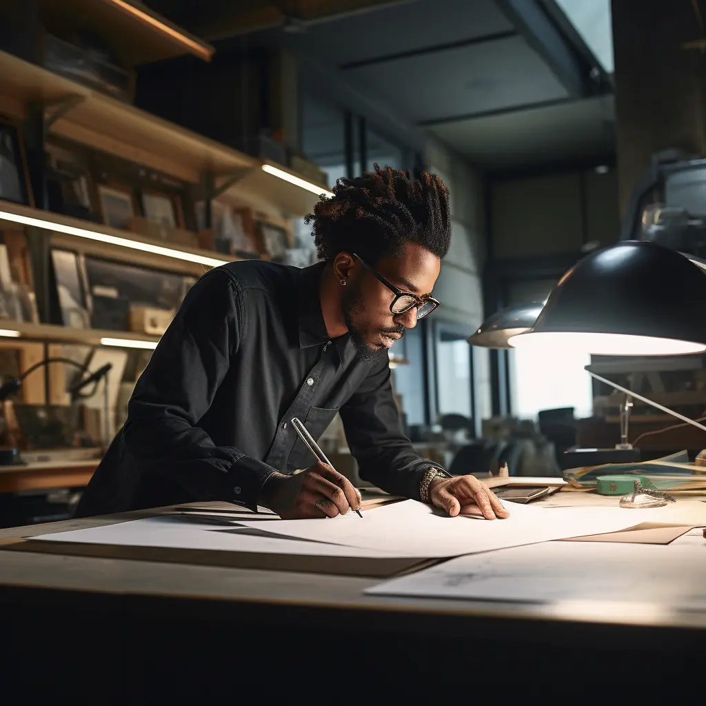 Architect drafting plans