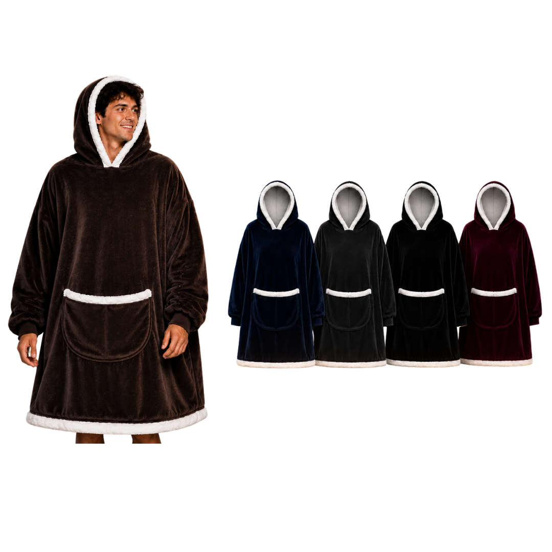 Poncho Manta Con Capucha Y Corderito Interior Unisex