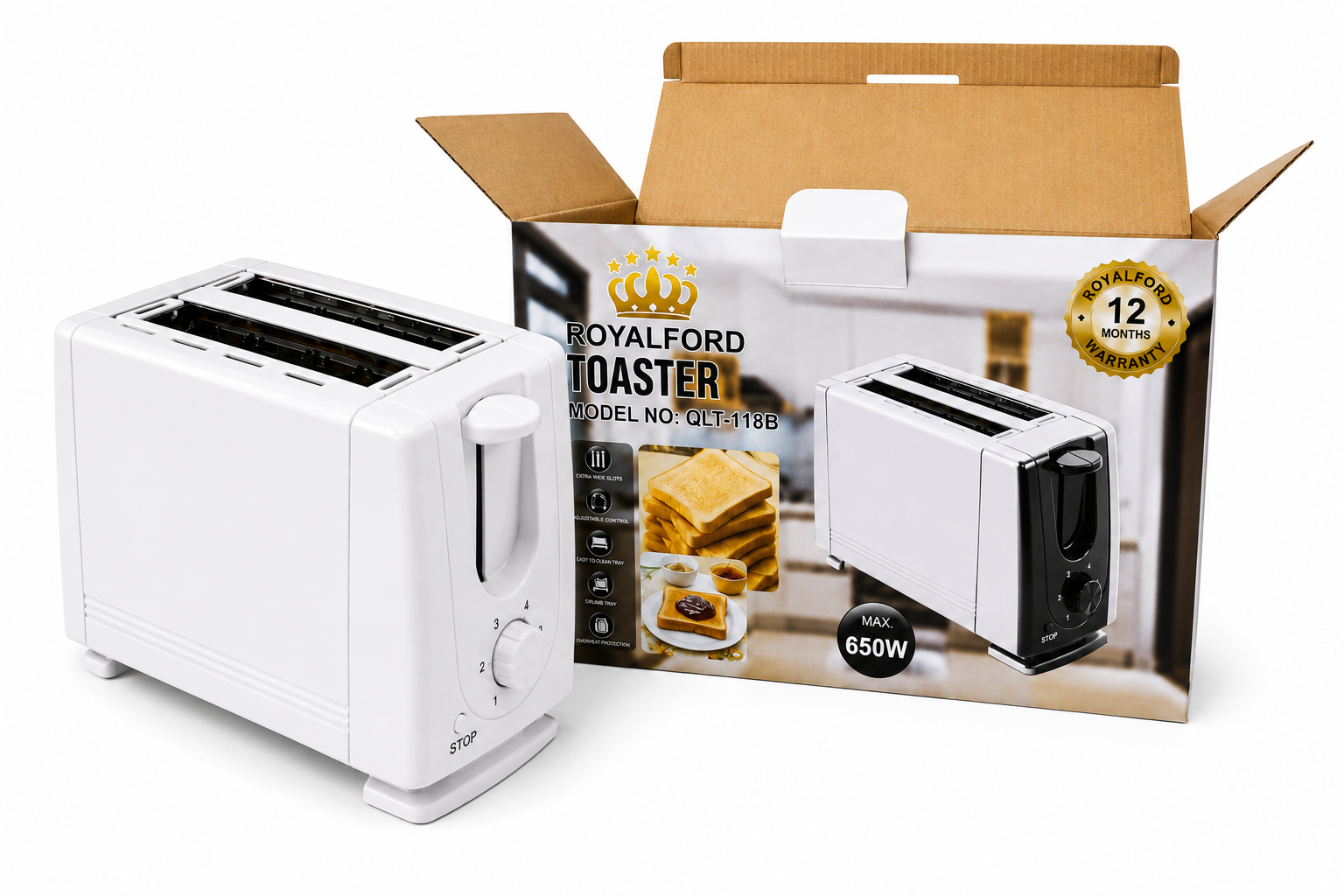 Tostadora Eléctrica Doble Ranura 650W — 4
