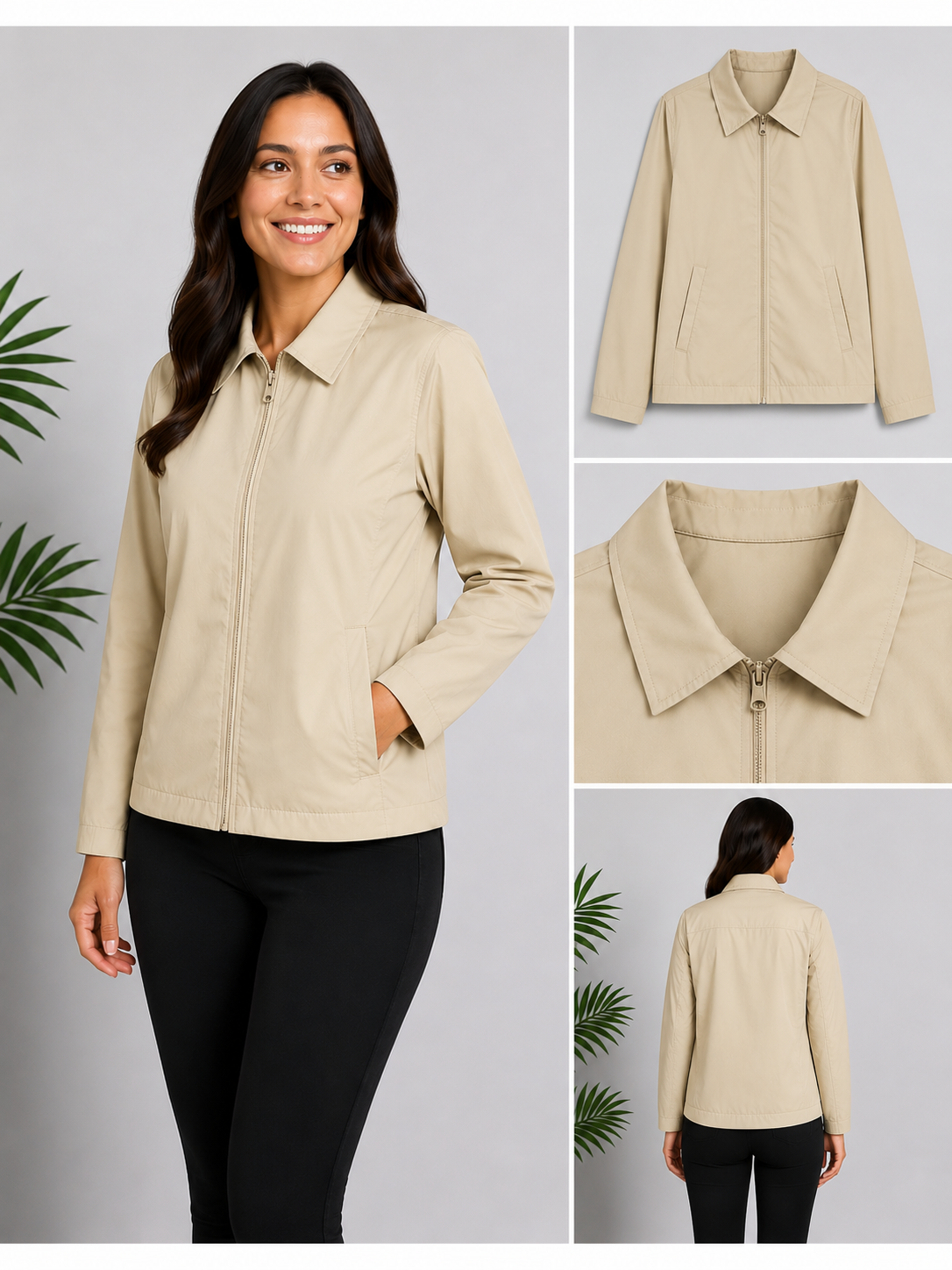 Campera Para Lluvia Beige