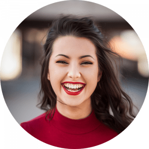 Smiling girl in red
