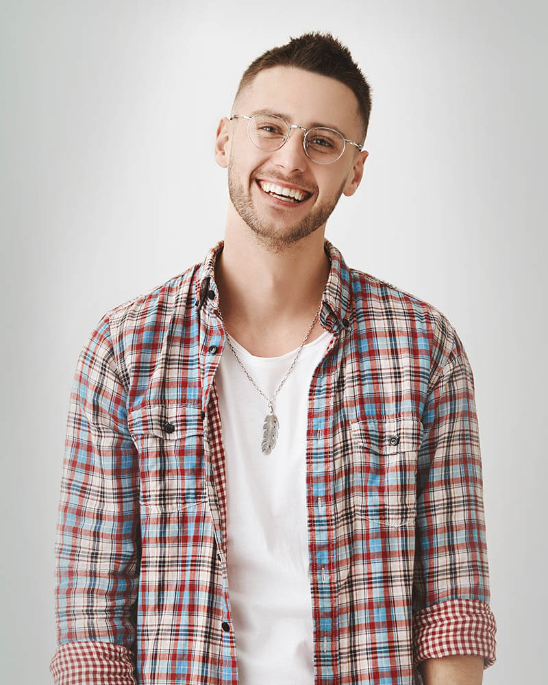 man wearing eyeglasses