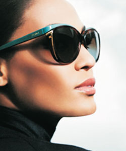 Model wearing Dita sunglasses