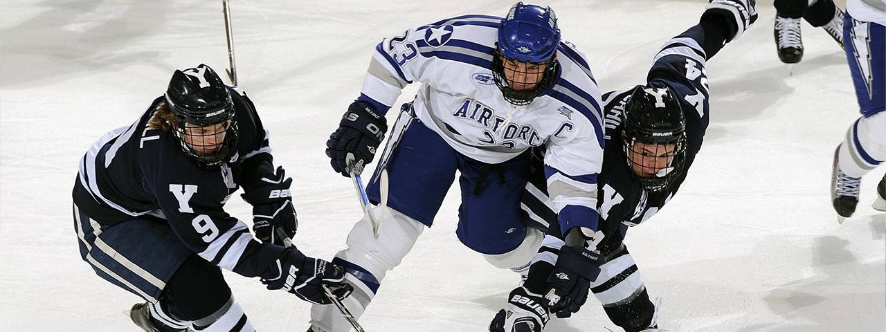 playing hockey